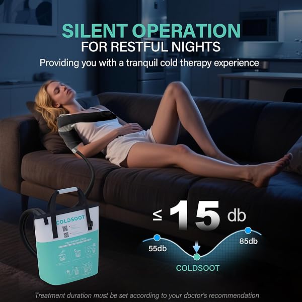 COLDSOOT COLD THERAPY MACHINE FOR SHOULDER WITH PROGRAMMABLE TIMER, PORTABLE ICE MACHINE FOR SHOULDER AFTER SURGERY, LIGHTWEIGHT REPLACEMENT RECOVERY SYSTEM, CRYOTHERAPY PAIN RELIEF W/COMPRESSION PAD