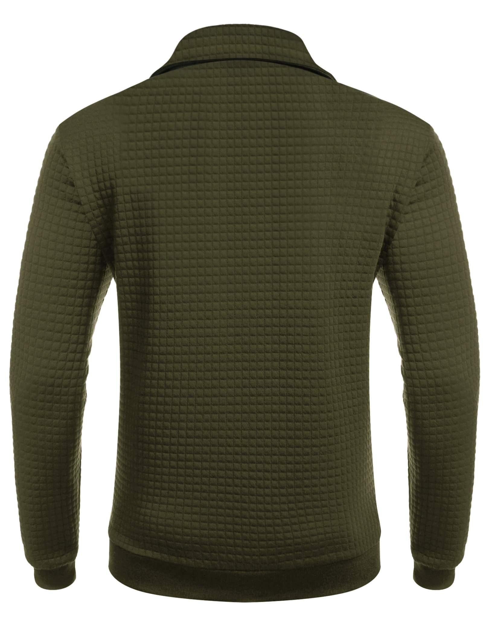 COOFANDY Mens Quarter Zip Sweatshirt Long Sleeve Casual Waffle Pullover Hoodies with Pocket