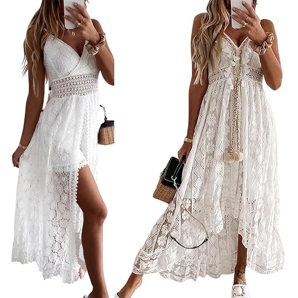 Maxi Vestito Copricostume Tipo Uncinetto Mare Donna Woman Cover Up