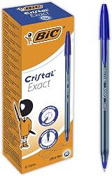 BIC Crystal Exact Fine Point Pens Blue 0.7 mm Box of 20