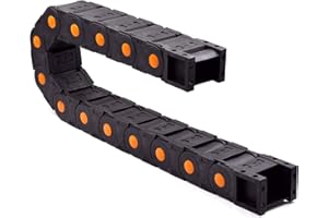 AKZYTUE Plastic Drag Chain Cable Carrier Closed Type with End Connectors R75 35 x 50mm L1000mm for Electrical CNC Router Machines