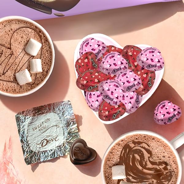 DOVE PROMISES MIXED HEART MILK CHOCOLATE & DARK CHOCOLATE, VALENTINE’S DAY CANDY HEARTS, 24.2 OZ BAG