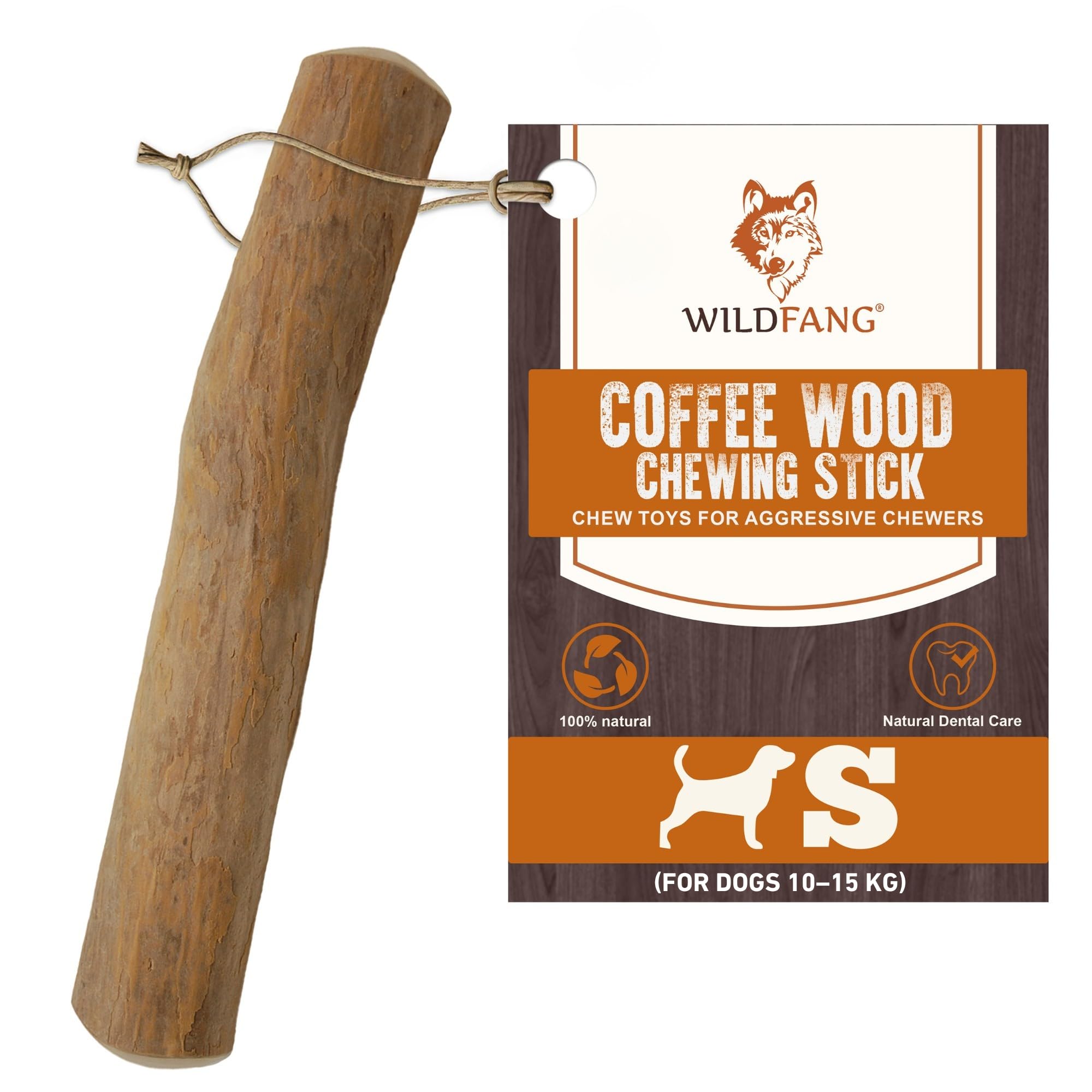 Wildfang® Coffee Wood Dog Chew Small - Durable Dog Toys for Aggressive Chewers, Dental Stick for Teething Puppy, Training for Chewing Muscles, Coffee Tree Sticks for Small Dogs (10-15kg)