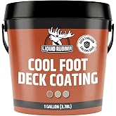 Liquid Rubber Cool Foot Pool Deck Coating, Cooling, Neutral Beige, 1 Gallon | Up to 35% Cooler Than Standard Deck Paint - Solar Reflective, Waterproof, Durable Membrane for Patios, Docks, Multi-Surface