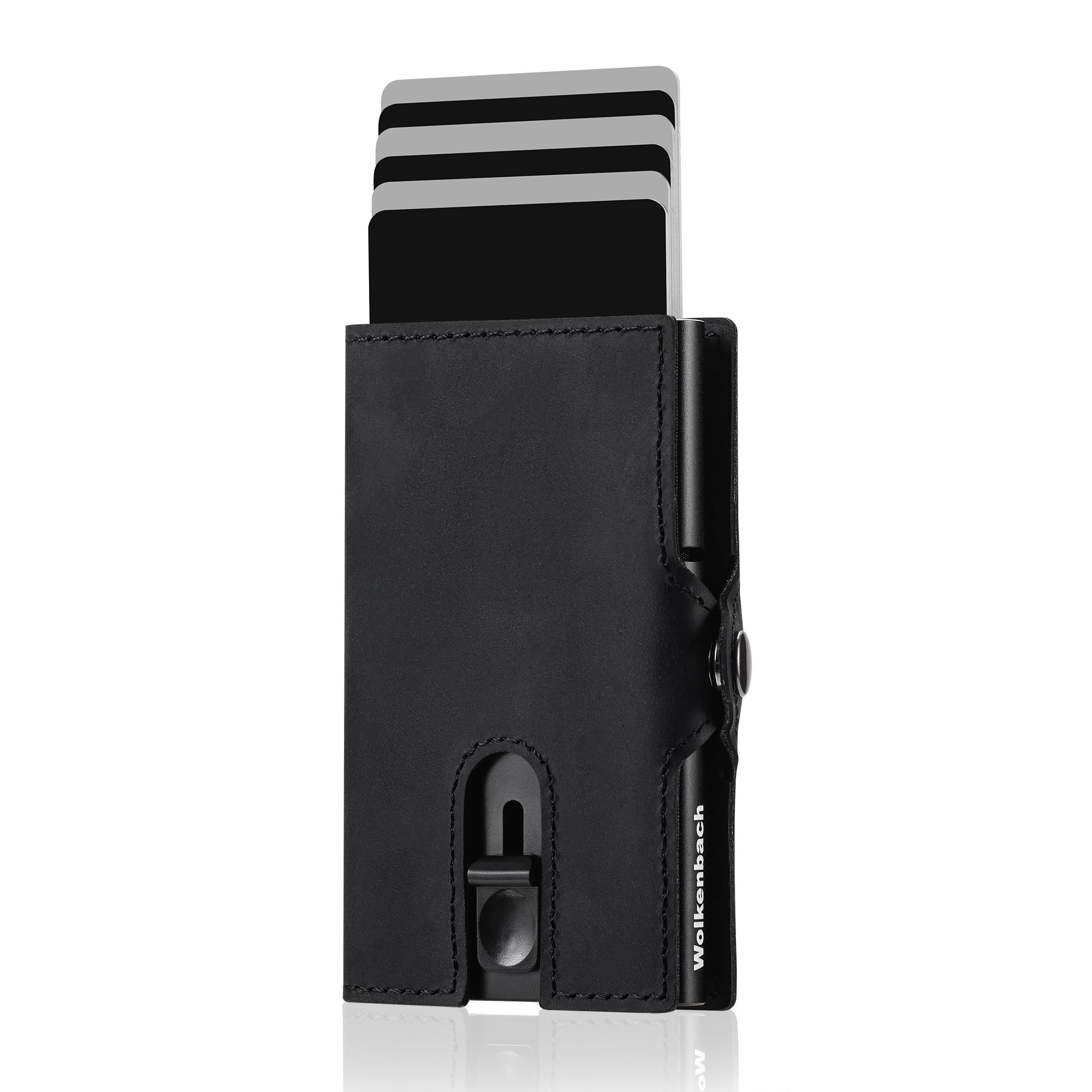 Wolkenstein Leather Credit Card Case with Coin Compartment Men's Card Holder Clip Credit Card Wallet Slim Wallet Purse