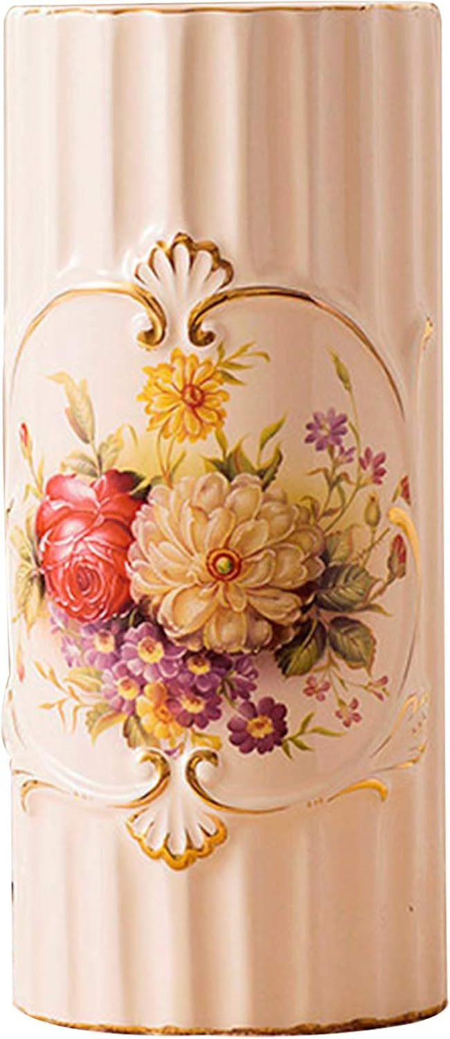 ufengke Tall White Ceramic Vase,Flower Vase Handmade Home Decorative Vase for