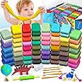 Modeling Clay Kit - 62 Colors Air Dry Magic Clay, Best Gift for Boys & Girls Age 3-12 Year Old, DIY Molding Kids, with Sculpt