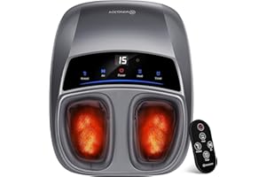 KINGJOY Foot Massager with Heat for Neuropathy, [2025 Upgraded], Deep Kneading Shiatsu Foot Massager for Plantar Fasciitis, Fits Up to Men Size 14, Gifts for Women Mom Men Dad Seniors