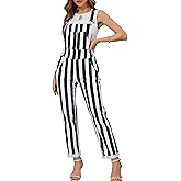 Bindefon Overalls for Women Fashion Jumpsuits Striped Pants Printed Bibs Coveralls White Elephant Gifts