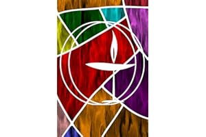 UU Flaming Chalice | Stained Glass Mosaic Tile Art: Unitarian Universalist Religion Softcover Notebook Diary | Lined Writing Journal | 100 Cream Pages | Religious Faith Symbols