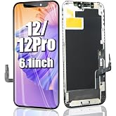 EFAITHFIX for iPhone 12/12 Pro Screen Replacement LCD Black | 6.1 inch FHD LCD assembly, 3D Touch display digitizer. Waterproof adhesive included, NO tool. For A2172,A2402,A2403,A2404.
