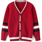 Curipeer Boys' Cardigan Knitted Sweater Fall Button Up Sweater Cardigan for Toddler Boys 3-14Y