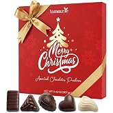 Chocolate Pralines Gift Box 25 Piece, Christmas Assorted Filled Chocolate | Gourmet Milk &amp; White Chocolate Pralines &ndash; Coffee, Cocoa, Gianduja, Almond &amp; Hazelnut Cream-Filled &ndash; Christmas Candy Gift Box
