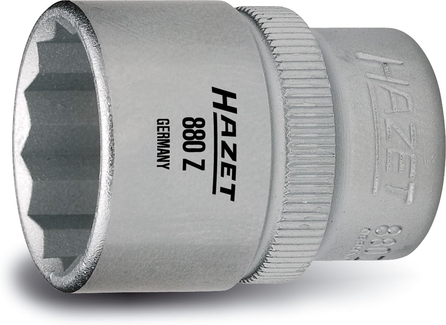 HAZET 880Z-9 24 mm 12-Point Traction Profile Socket - Chrome-Plated/Polished, Schlüsselweite: 9 mm