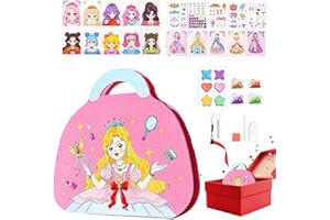 Princess Glam Magic Kit,Fun Sparkly Gem Painting Crafts with Foil Art - Kids Makeup Sets - for Student Room Car Office Work S