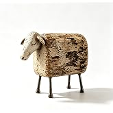 Rustic Sheep Figurine, Vintage Resin Farm Animal Statue | farmhouse sheep decor, sheep statue,vintage sheep figurine,primitive animal decor