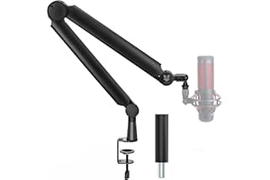 Sensic SA-30 Microphone Boom Arm, 360° Rotatable Mic Stand with 6 inch riser, Microphone Holder with 1/4", 3/8" and 5/8" Adapters, Professional Microphone Arm with Accessories, Mic Boom Arm Black