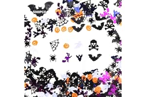 DIYASY 5000 Pcs Halloween Confetti Glitter,Confetti Sprinkles Bats Spider Pumpkin Table Scatter for Halloween Table Decorations