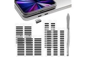 112 Pcs Speaker Anti Dust Protector Kit, Phone Speaker Dust Cover Dustproof Stickers, Mesh & USB C Dust Plug & Tweezers Compa