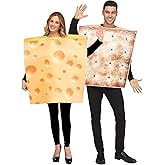 Fun World Men's Cheese & Cracker (set) Adult Costume, Multi, STD. Up to 6' / 200 lbs.
