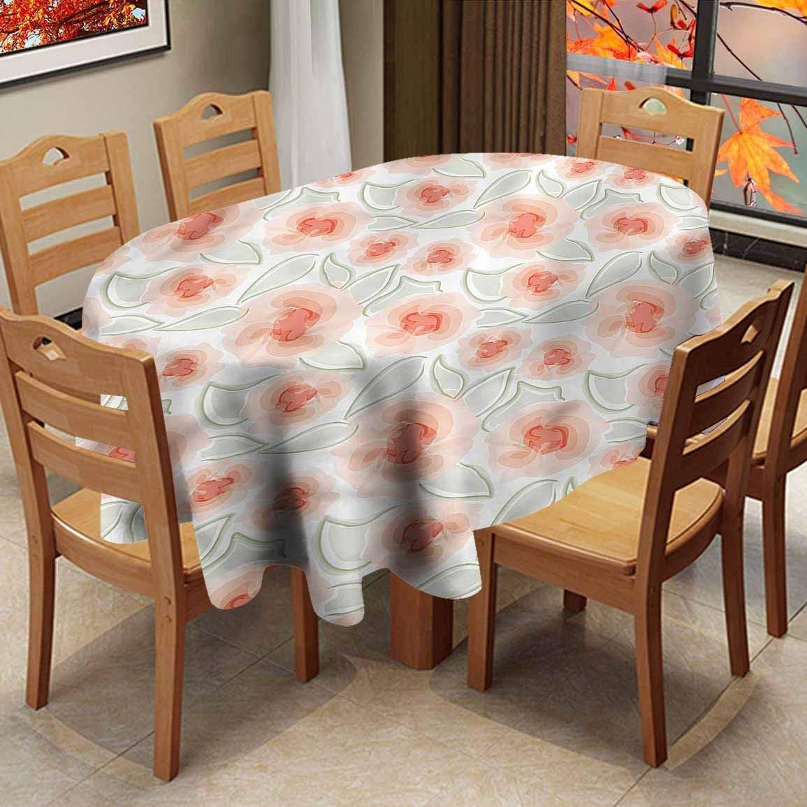 shirlyhome Tablecloth Oval Floral Cloth Placemats for Dining Table Rose