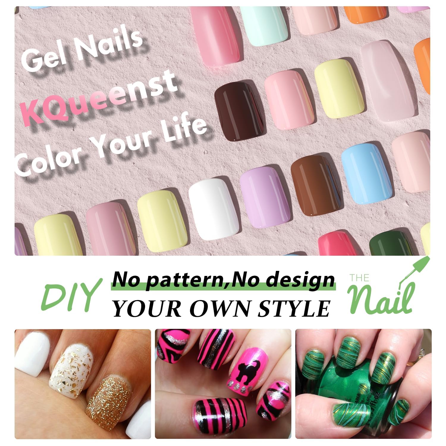 KQueenest All White Press on Nails Short Medium Square Glue on Set, Solid Color Fake Coffin Acrylic Gel Nails for Women, Reusable False in 24 Pcs - Image 5