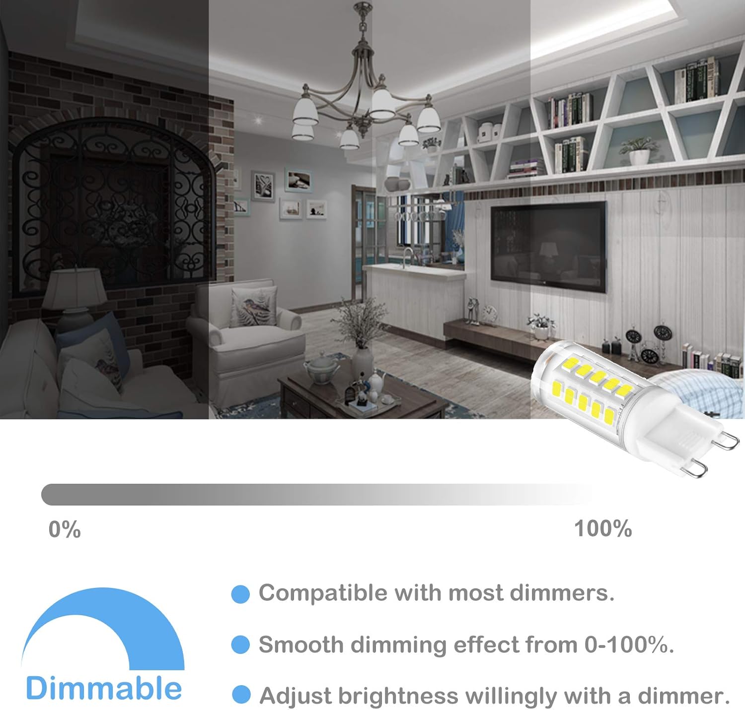 CHEERBEE G9 LED Bulbs Dimmable, Cool White 6000K, 3W G9 LED Light Bulb, 28W, 33W, 40W Halogens Equivalent, AC 220-240V, 345LM - Image 3