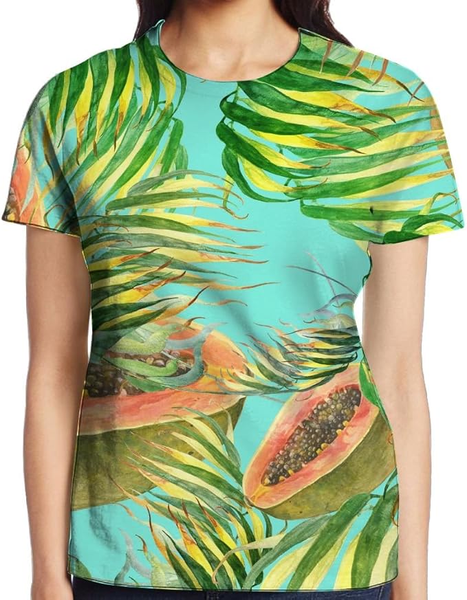 Tropical Fruit Papaya Printing ShortSleeved T Shirts for