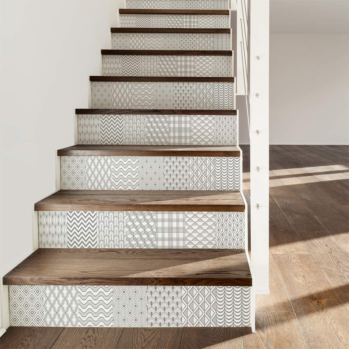 2 Adhesive Stickers for Stairs Tiles | Cement Tile Riser Sticker – Tile Risers – Azulejos – 15 x 105 cm – 2 Strips