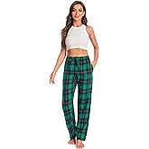 gezikuu Women's Plaid Cotton Loungewear Pyjama Pants Flannel Nightwaer PJ Bottoms With Drawstring Waist & Pockets,Size: XS-XL