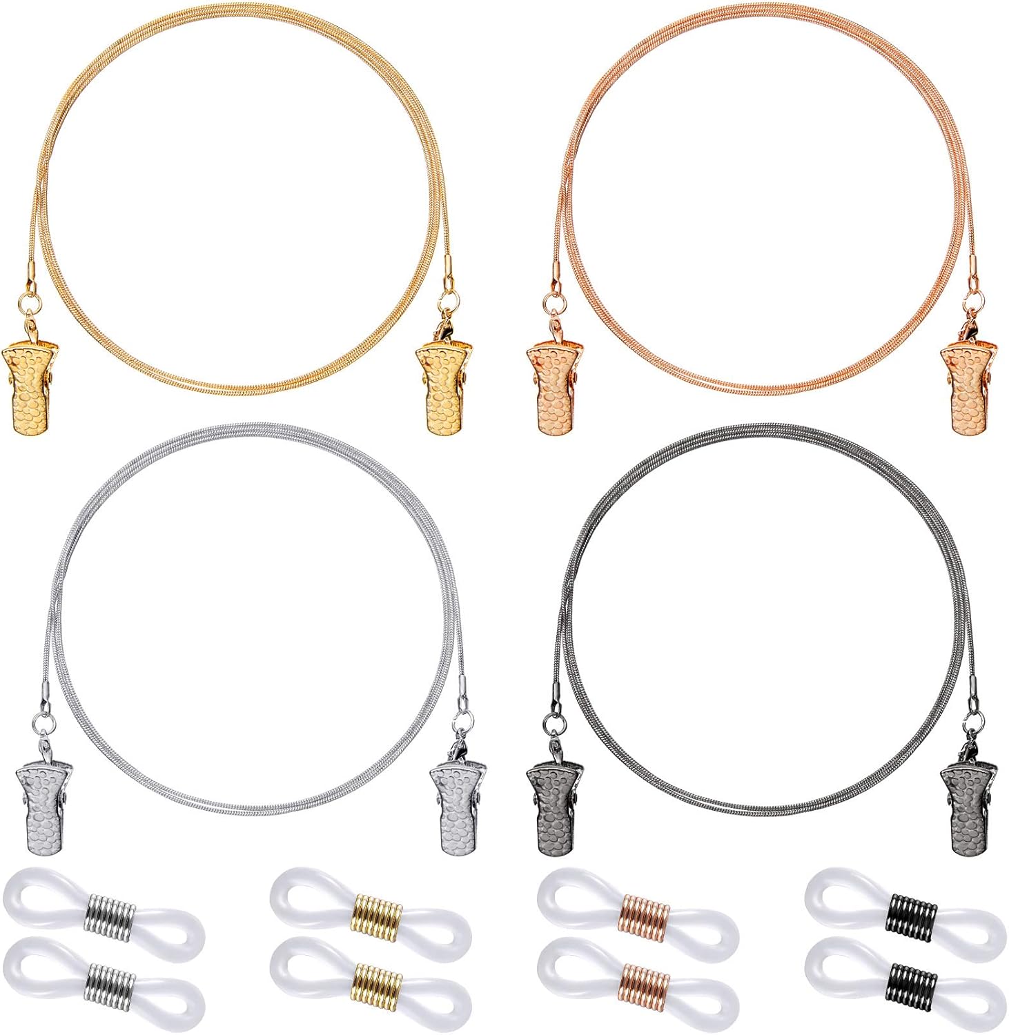 4 Pieces Eyeglass Chains Metal Eyeglasses Holder Chain Face Cover