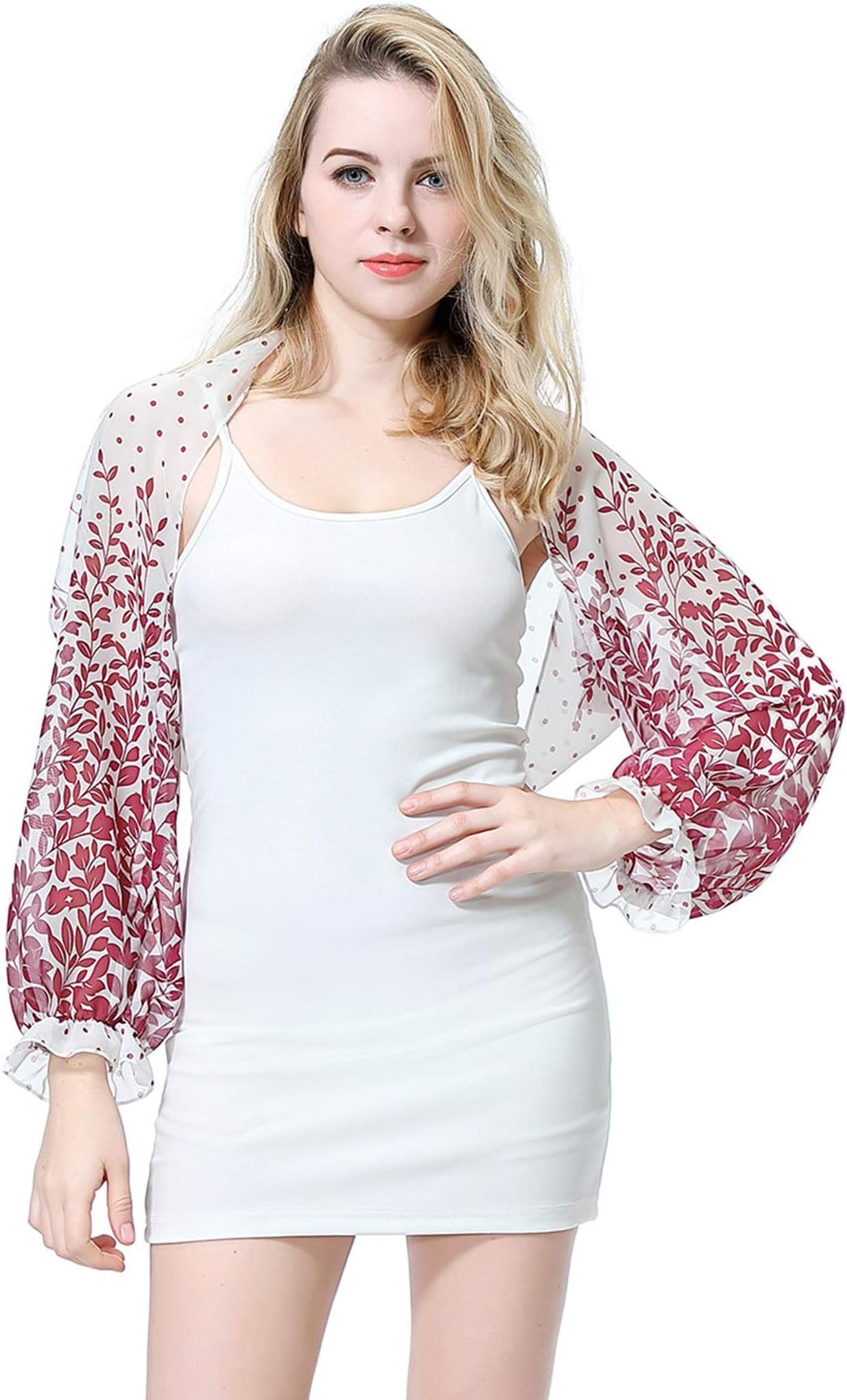 Women Flowers Pattern Beach Towel Sunscreen Raglan Sleeves Shawl