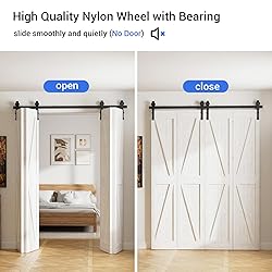 CCJH 96" Bi-Folding Sliding Barn Door Hardware Kit