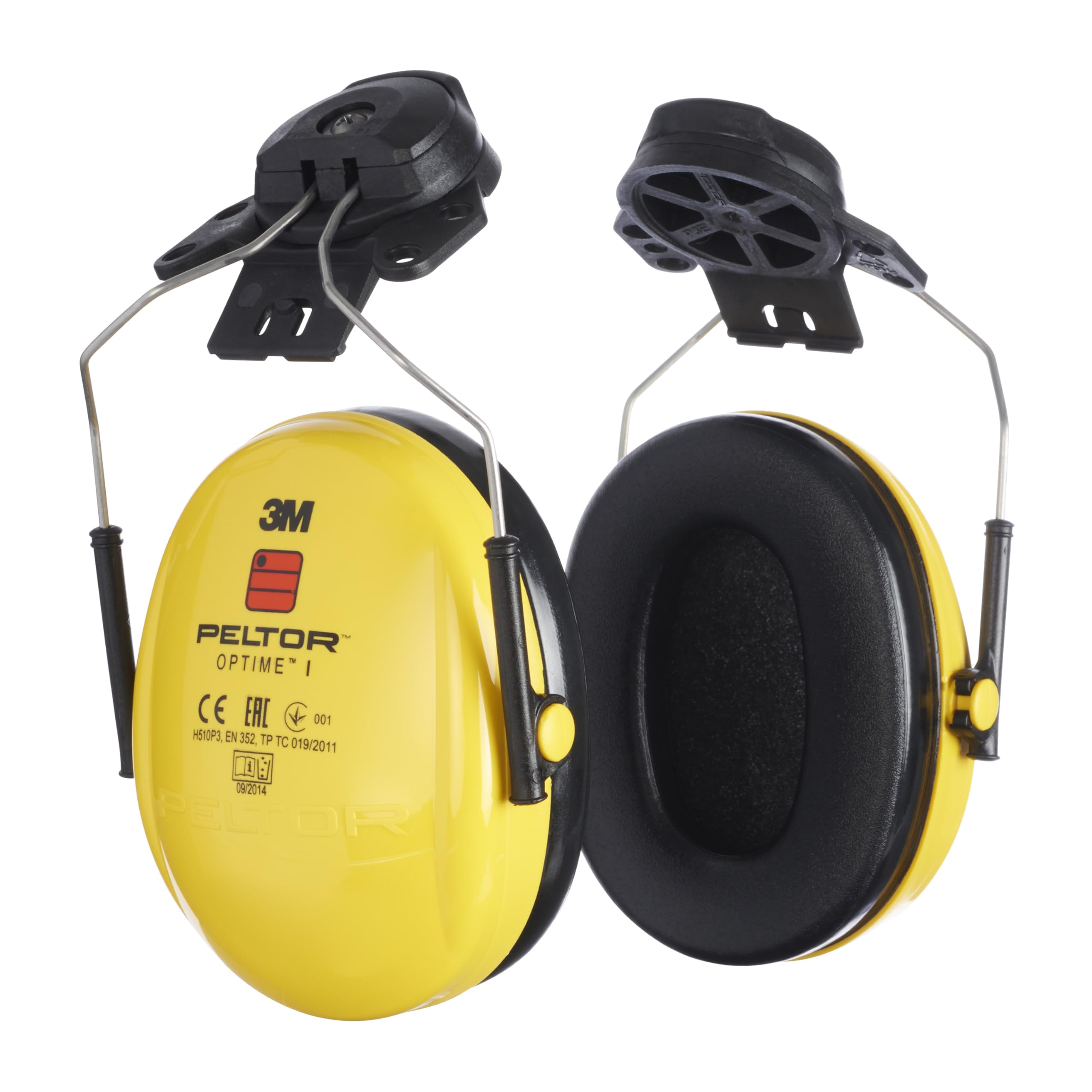3M PELTOR Optime I Earmuffs, 26 dB, Yellow, Helmet Mounted, H510P3E-405-GU
