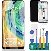 for Xiaomi Poco X3 LCD Screen Replacement for Xiaomi Poco X3 NFC Screen Replacement for Xiaomi Poco X3 Pro Touch Screen Digitizer Assembly Replacement with Frame