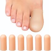 Homergy Gel Toe Caps with Coconut Oil for Missing Toenails &amp; Corns | Reusable 6-Pack &ndash; Fits Big Sizes | Soft Protectors for Calluses &amp; Blisters