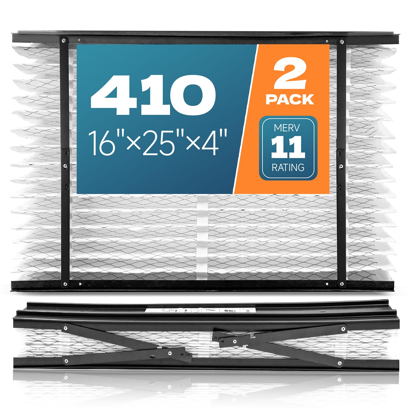 Photo 1 of 2-Pack 410 Replacement Filter Compatible with AprilAire Whole House Air Purifiers, Models 1410, 1610, 2410, 2416, 3410, 4400, MERV 11 Air Purifiers, Size: 16x25x4(Actual Size 16.1''x27.8"x4)