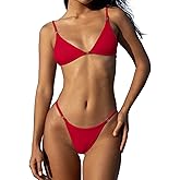 Women Two Piece Bikini Sets Sexy Brazilian Swimsuit Adjustable Spaghetti Strap Top Thong Bathing Suit