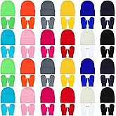 48 Pcs Bulk Winter Knit Beanies Gloves Men Women Warm Beanie Touchscreen Gloves Set Cozy Winter Accessories