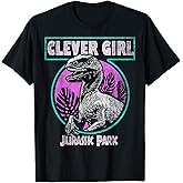 Jurassic Park Distressed Teal Raptor Clever Girl Short Sleeve T-Shirt