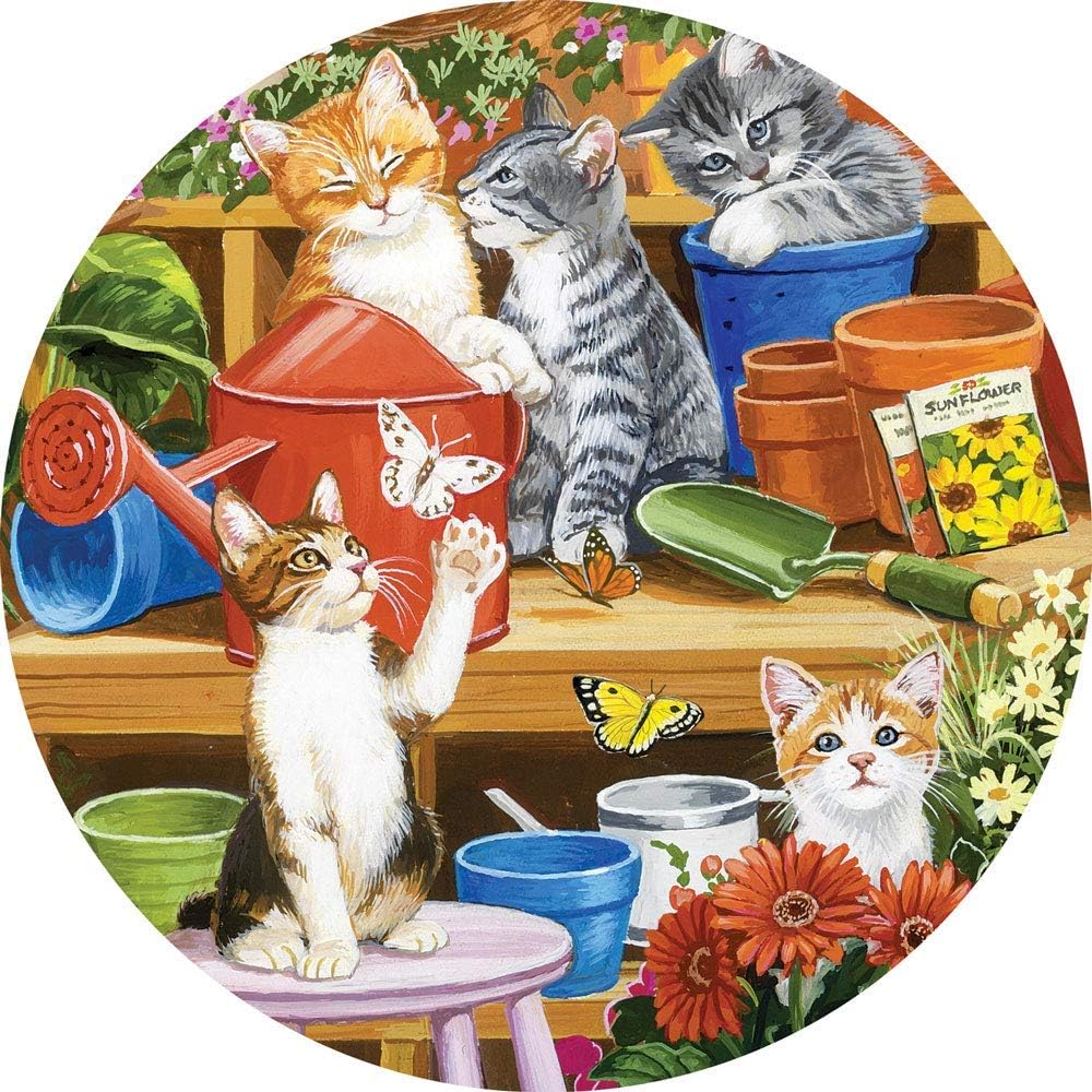 Bits and Pieces 300 Piece Round Jigsaw Puzzle for Adults Garden Shed Kittens 300 pc Cats Bits and Pieces 300 Piece Round Jigsaw Puzzle for Adults Garden Shed Kittens 300 pc Cats