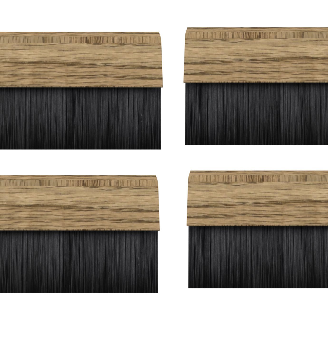 STORMGUARD 02AM0020838LWO BDS Cover Clip Bottom of The Door Brush Draught Seal, Light Oak, 838 mm, Set of 4 Piece