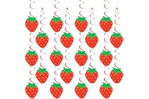 40pcs Strawberry Decor, Hanging Swirl Banner Shower Decorations First Birthday Decor for Shower Party Supplies Berry First Bi