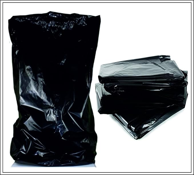 Black Bin Bags Compactor Sacks Extra Strong & Wide Heavy Duty 200 gauge 22" x 34" x 47" (50