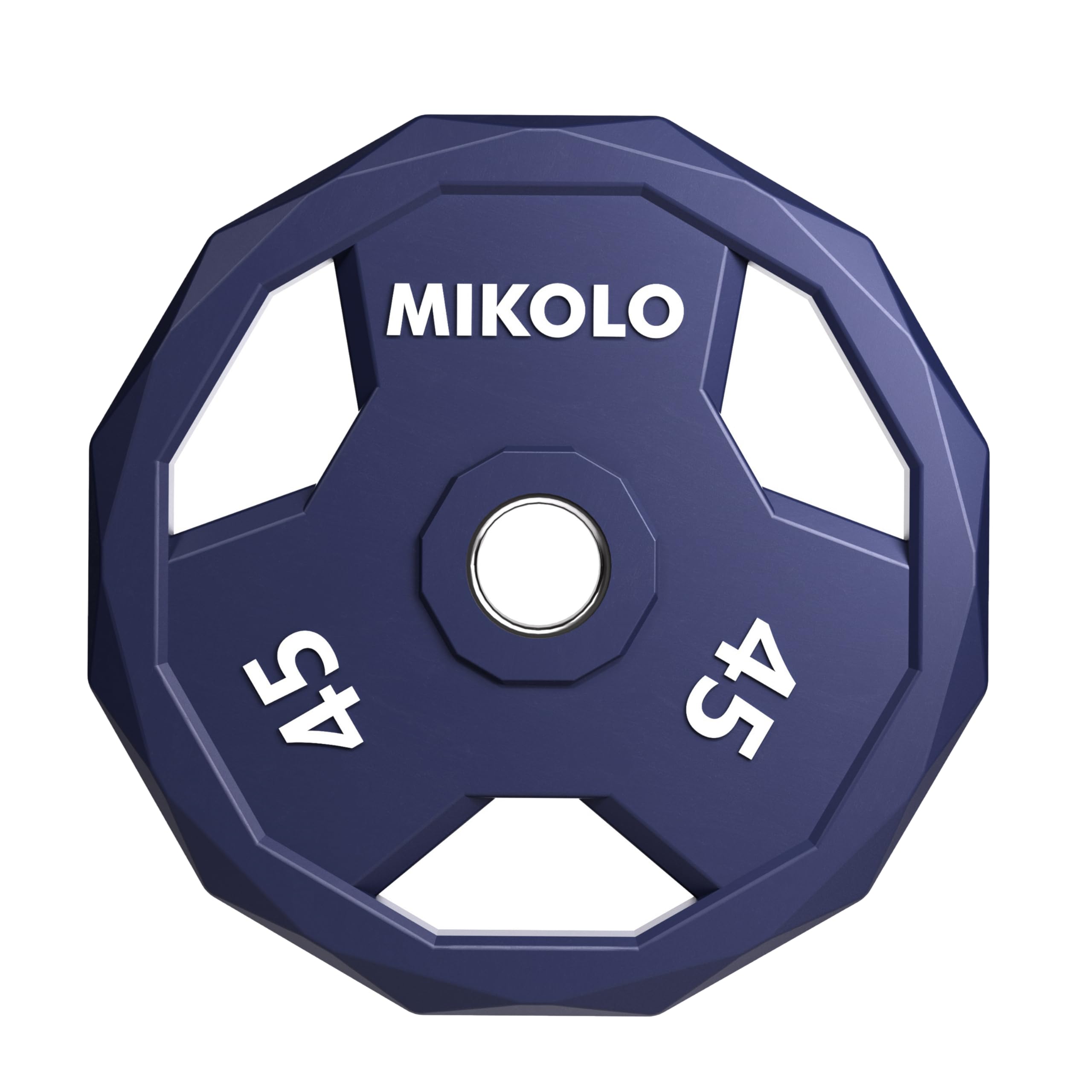 Photo 1 of **ONLY 1 PARTIAL SET**
Mikolo Olympic Weights Set 2-Inch Rubber Plates, 12-Sided Non-Roll Rubber Grip with 3 Handles for Home Gym, Strength Training 45 LB Single