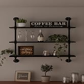HDDFER Industrial Pipe Shelf Shelving Bookcase, Wall Mounted Rustic Bookshelf, Floating Bookshelves for Wall,Retro Wood Metal