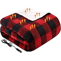 Amazon.com: RoadPro BlackCanyon Outfitters RPHB-110DB 12-Volt Polar Fleece  Heated Travel Blanket : Automotive