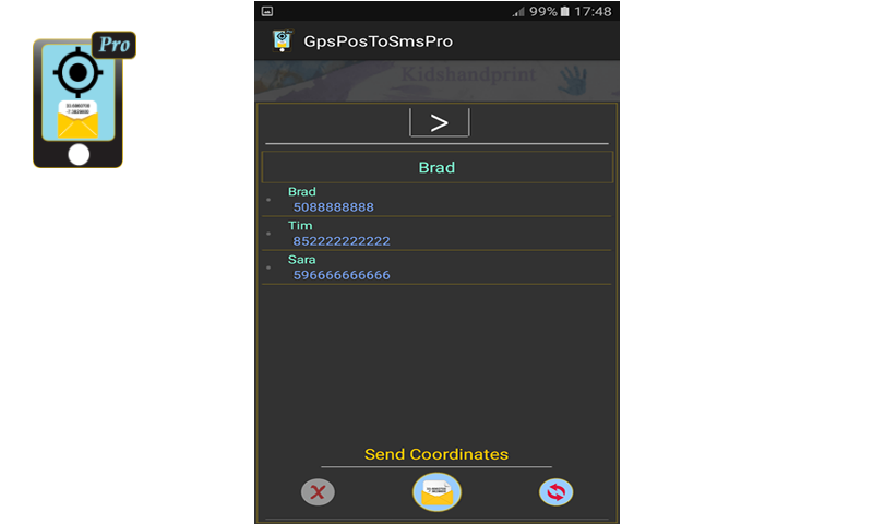 GPS position to sms Pro