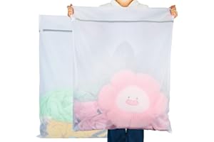 Vivifying Extra Large Mesh Laundry Bag, 2 Pack XXL Oversize Honeycomb Mesh Wash Bags for Washing Machine, Coats, Stuffed Toys, Blanket, Bedding, Sweater, Delicates Clothes (27 x 35 Inches)