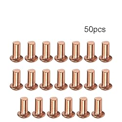 Aicosineg 50pcs 0.39" Length Copper Solid Rivets M5